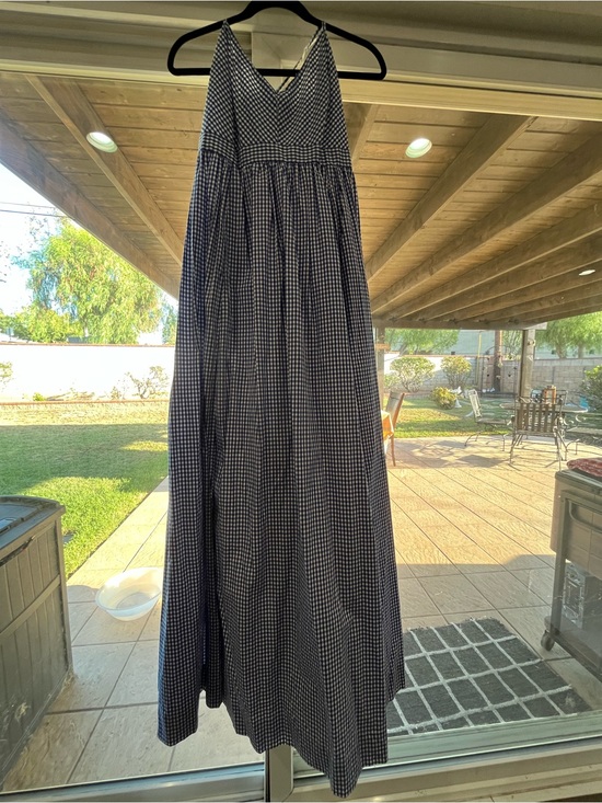 J. Crew Dresses & Skirts - J. Crew Navy and White Gingham V-Neck Maxi Dress